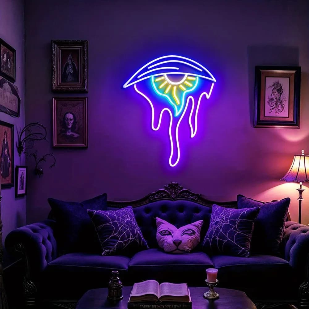 Insegne al Neon Occhio di Allah per Arredamento Casa, Stanze, Bar Gotici, Club, Ottimo per Decorazioni Festive, Luce al Neon per Decorazioni Murali