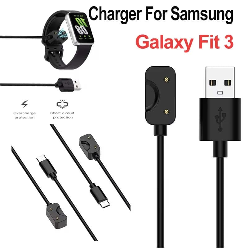 Cavo di ricarica USB/Type C per Galaxy Fit 3 Smart Watch, adattatore caricabatterie, dock di ricarica, cavo di alimentazione