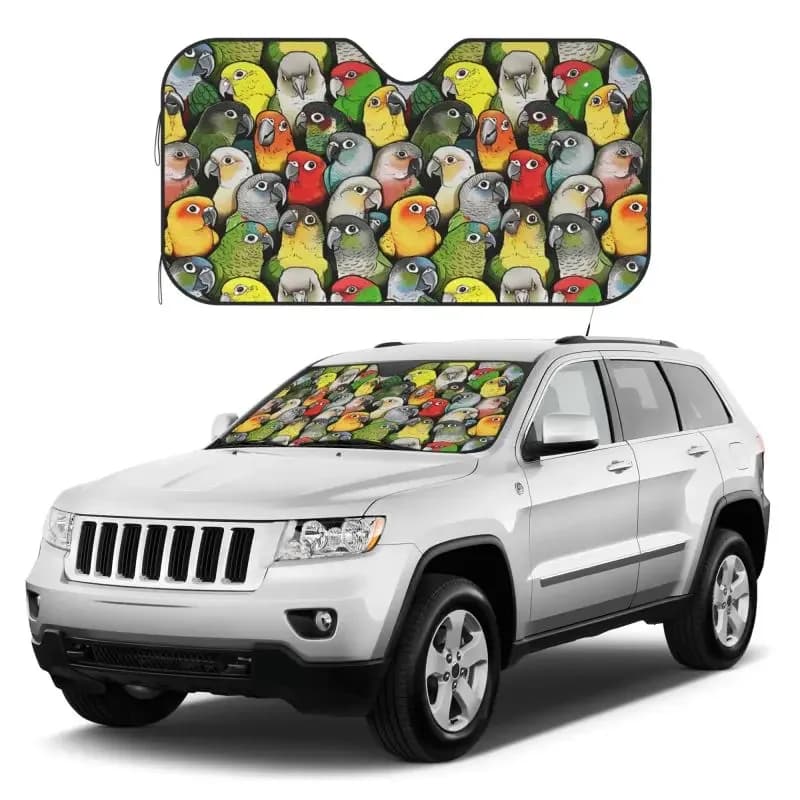 Divertente pappagallo modello uccello parabrezza anteriore per auto parasole blocchi raggi UV protezione visiera parasole finestra automatica parasole per auto SUV