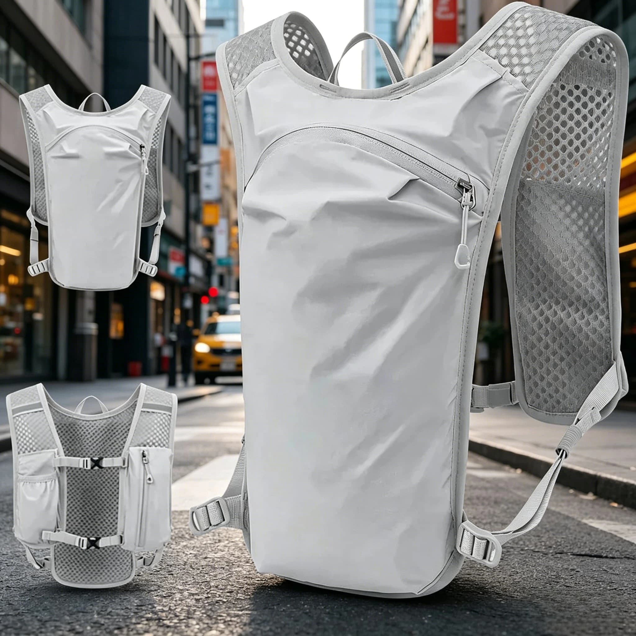 Gilet Idratazione Leggero per Corsa, Zaino da Petto per Escursionismo, Ciclismo, Maratona con Tasca Porta Telefono
