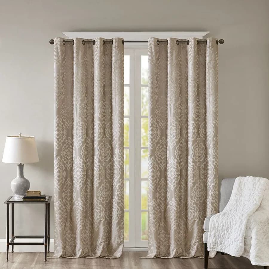 Tende Oscuranti Jacquard Lavorate a Maglia con Occhielli, Coppia di Pannelli per Finestre (2 Pezzi)