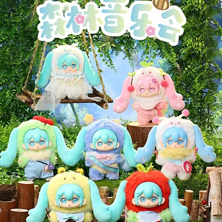 Hatsune Miku Forest Concert Enamel Plush Blind Box Anime Singer Drummer Cute Figure Gift Bag Pendant