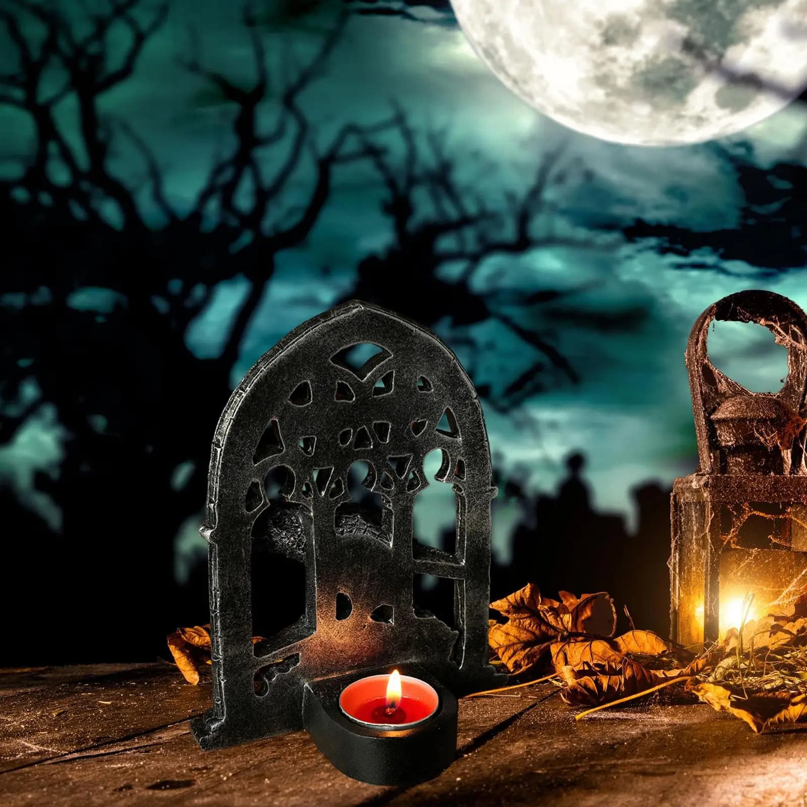 Figurina portacandele di corvo di Halloween per centrotavola da tavolo per banchetti