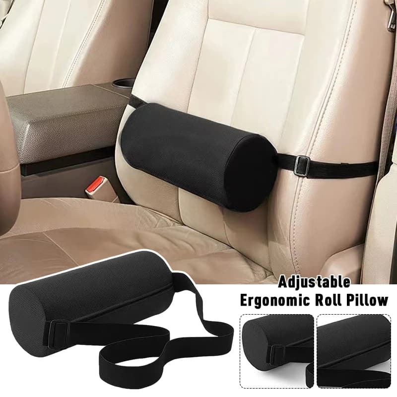 1pc Memory Foam Cuscino di supporto per schienale per auto cilindrico Cuscino per poggiatesta per auto Cuscino per supporto lombare Tappetino per schienale per sedia da ufficio