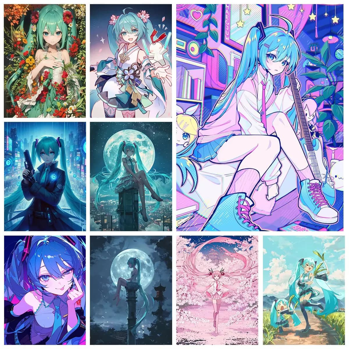 Singer Miku DIY Diamond Painting Kawaii idol Diamond Mosaic Handmade Art Exquisite Gift Home Decor