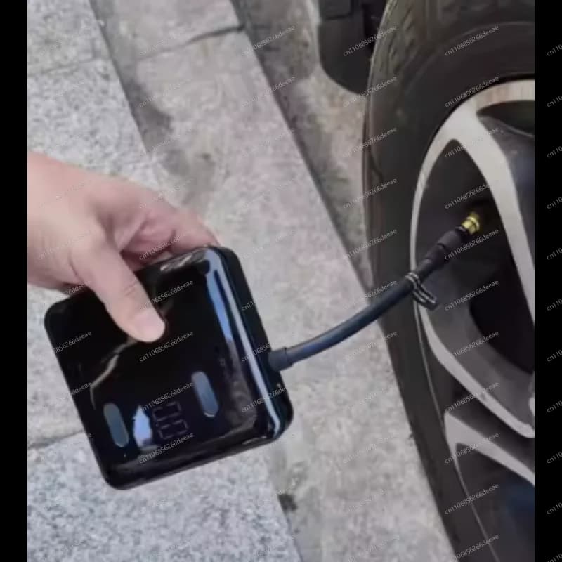Compressore d'aria portatile senza fili – Gonfiatore per pneumatici ricaricabile con display digitale per auto e biciclette