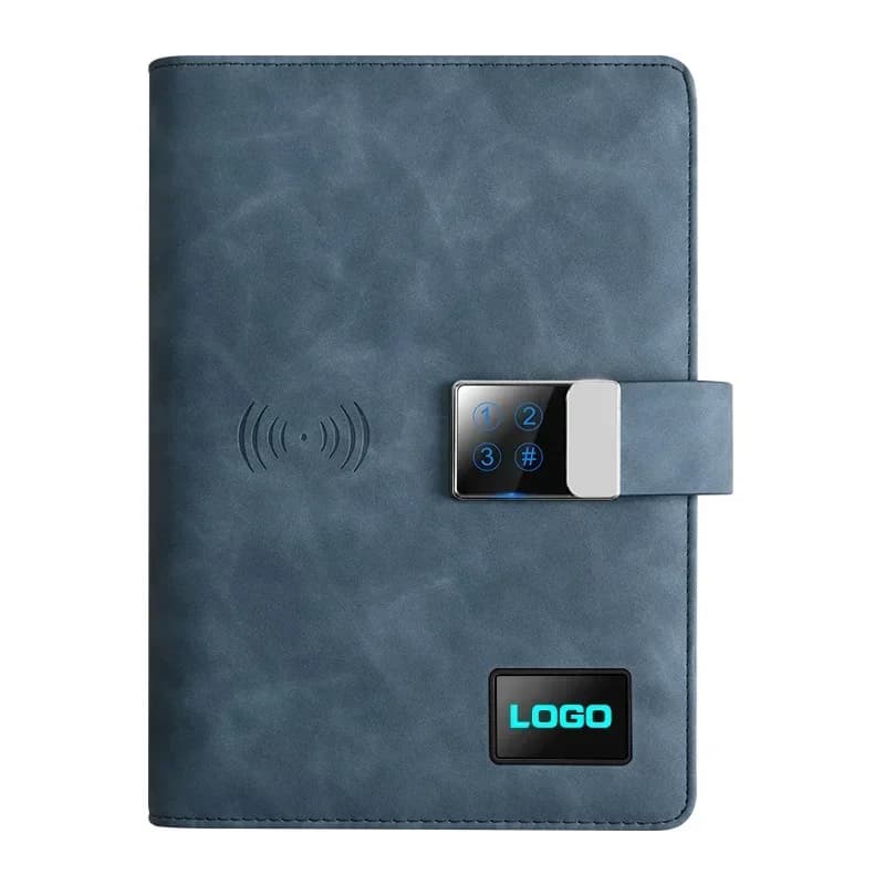 Agenda Intelligente Sincronizzabile, Regalo Promozionale, Blocco con Password Digitale 16GB, Ricarica Wireless, Powerbank 10.000mAh, Taccuino