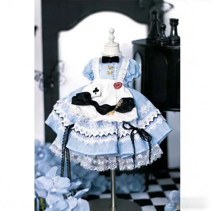 Solo vestiti 1/6 BJD vestiti per le bambole Alice gonna blu Poker Bow Set per 30 cm BJD vestiti per le bambole vestiti per ragazze accessori vestire il giocattolo