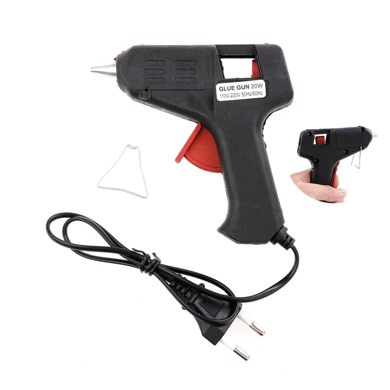 20W Pro Glue Gun Hot Melt Glue Set di strumenti di riparazione per pistola elettrica a temperatura di calore nero
