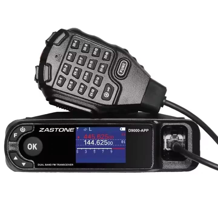 ZASTONE D9000APP Radio Mobile per Auto 50W, Ricetrasmettitore Dual Band, Microfono Wireless, Impostazione Frequenza APP UHF VHF