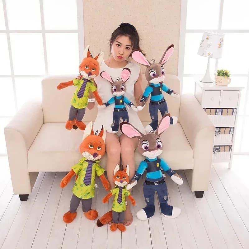 Disney@ Cartoon Anime Movie Zootopia Peluche Fox Nick Wilde Coniglio Judy Hopps Bambola Animali di peluche morbidi Giocattoli Regali di Natale per bambini!