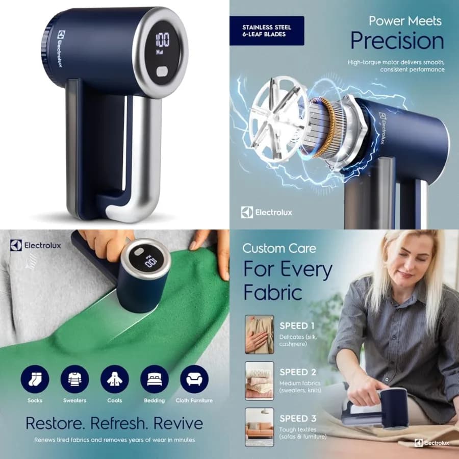 Rechargeable Fabric Shaver 3-Speed Lint Remover for Clothes and Furniture Eliminates Fuzz and Pilling Electric Lint Shaver with