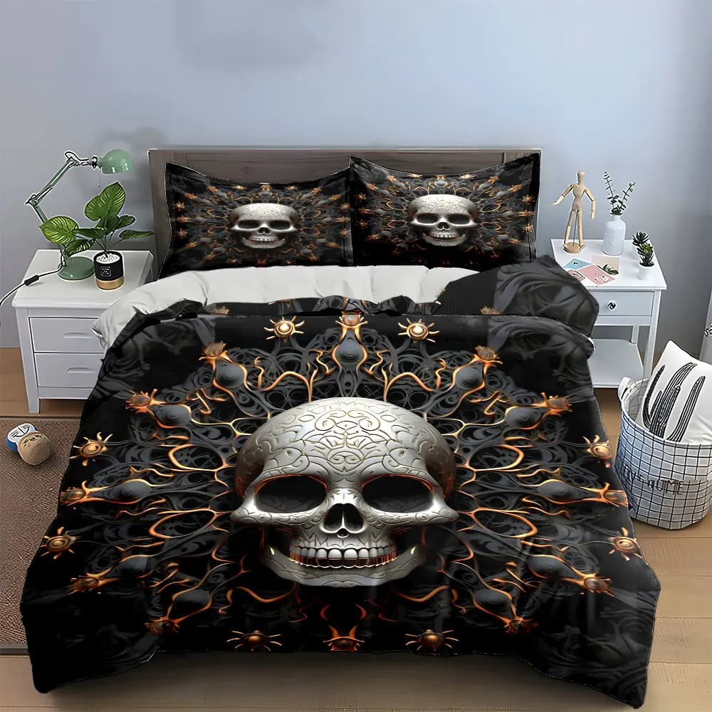 Elegante Set Decorativo per la Casa: Set Biancheria da Letto con 1 Copripiumino e 2 Federe, Singolo, Matrimoniale, King, Queen, Idea Regalo