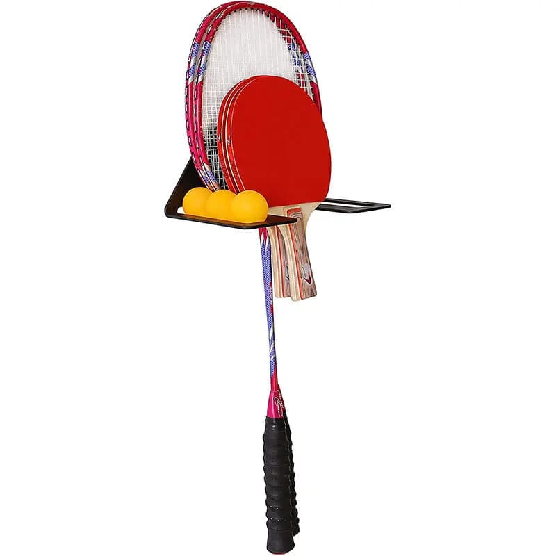 Espositore per racchetta da ping pong Scaffale per la casa regolabile multistrato Montaggio a parete a pavimento per articoli sportivi a doppio uso Disp