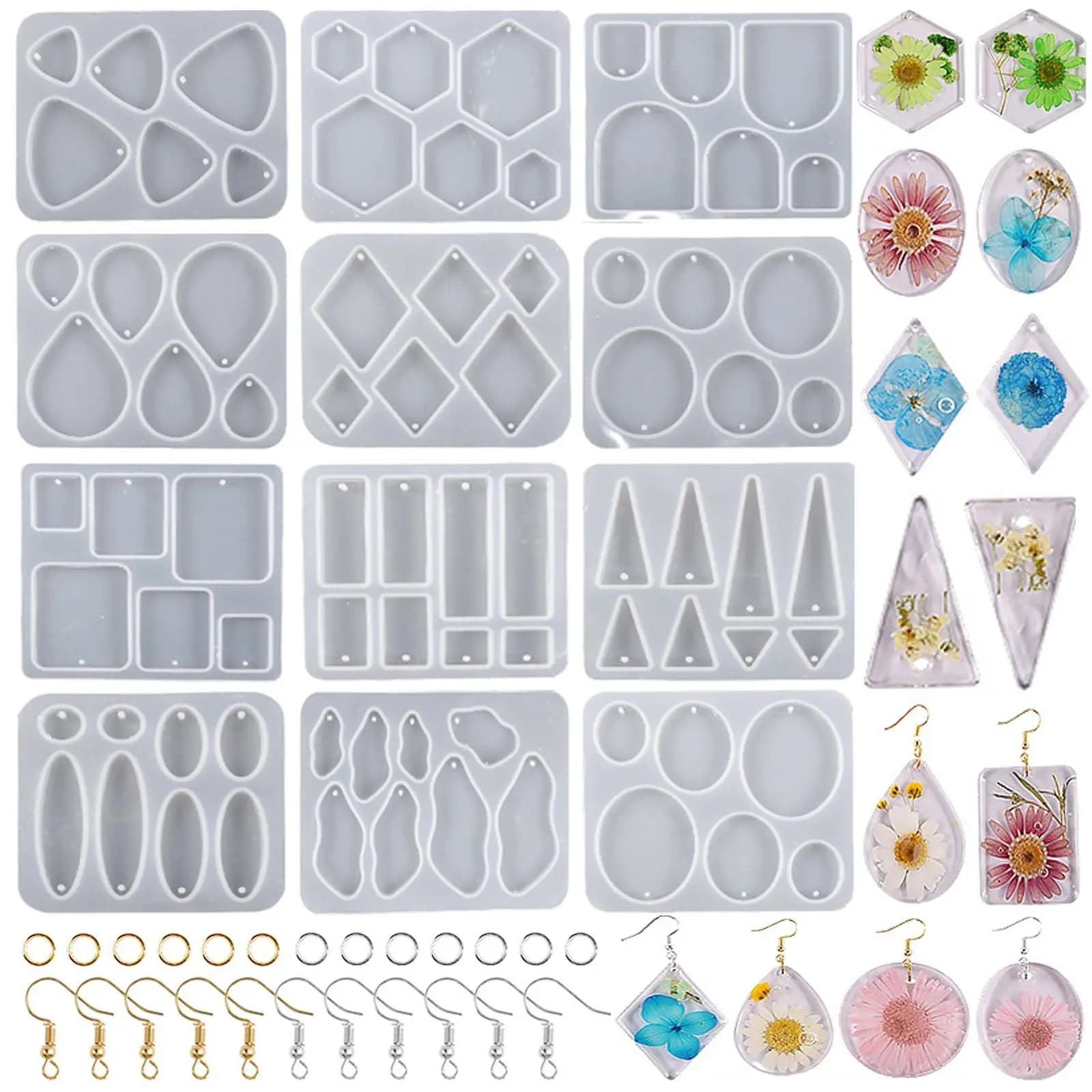 Ciondolo orecchino geometrico stampo in Silicone per resina epossidica orecchino fai da te portachiavi collana Charms resina stampo in Silicone creazione di gioielli