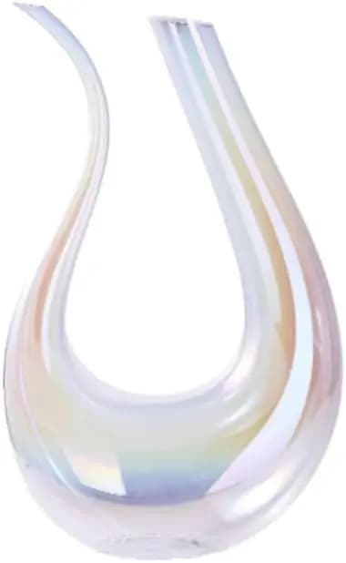 Set Decanter in Cristallo Iridescente 1200ml, Caraffa Rossa in Cristallo Senza Piombo con Aeratore per Amanti del Vino Rosso