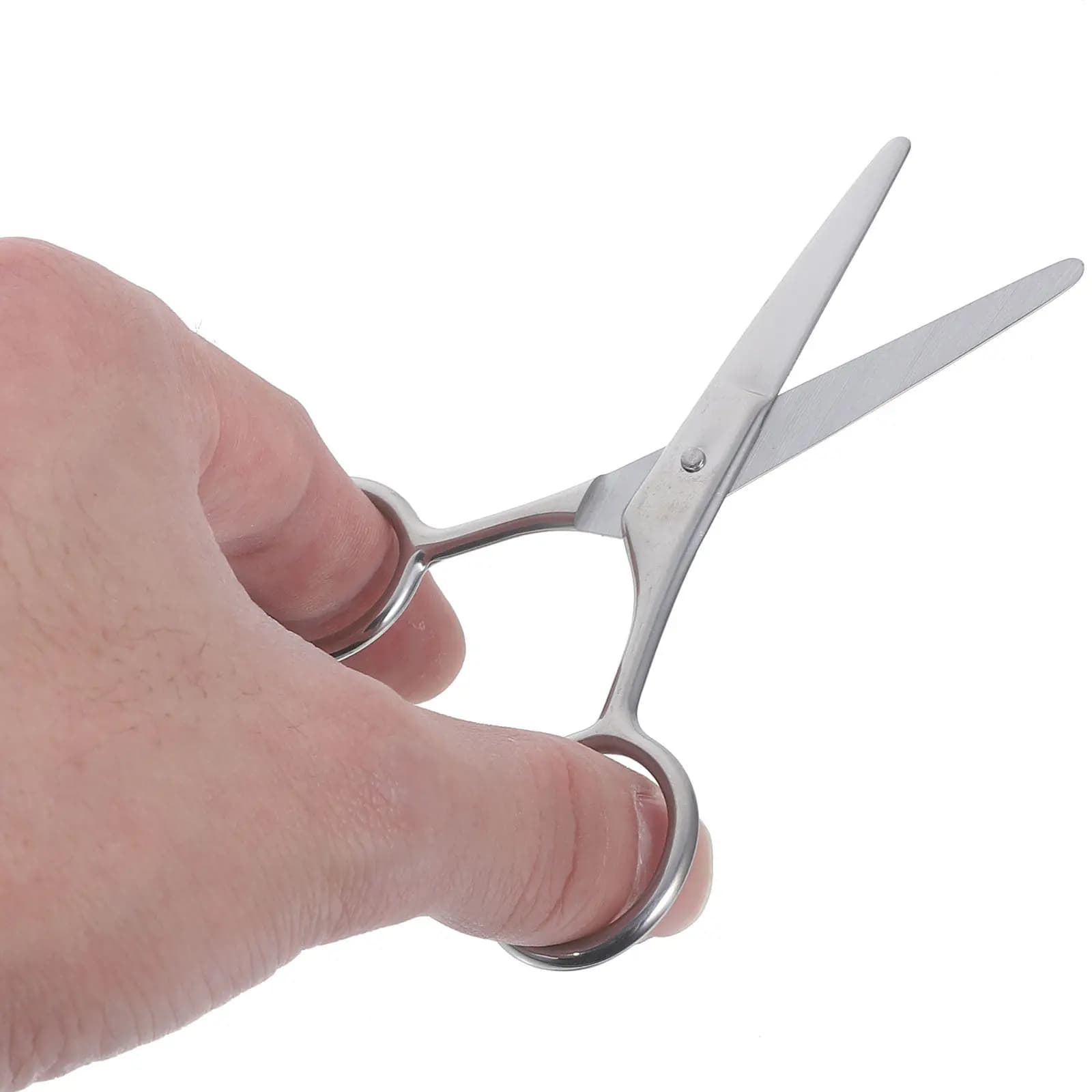 Forbici per peli del naso con punta rotonda, 2 pezzi, in acciaio inossidabile, per la cura di precisione, per sopracciglia, barba, design sicuro, forbici piccole e compatte