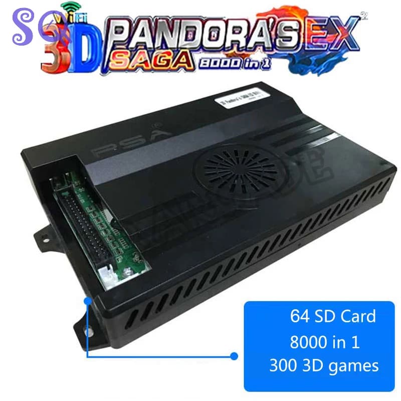 Arcade Pandora Saga Box EX2 8000 In 1 64G PCB Game Board 3d Wifi Download per Cabinet Arcade integrato uscita VGA HDMI