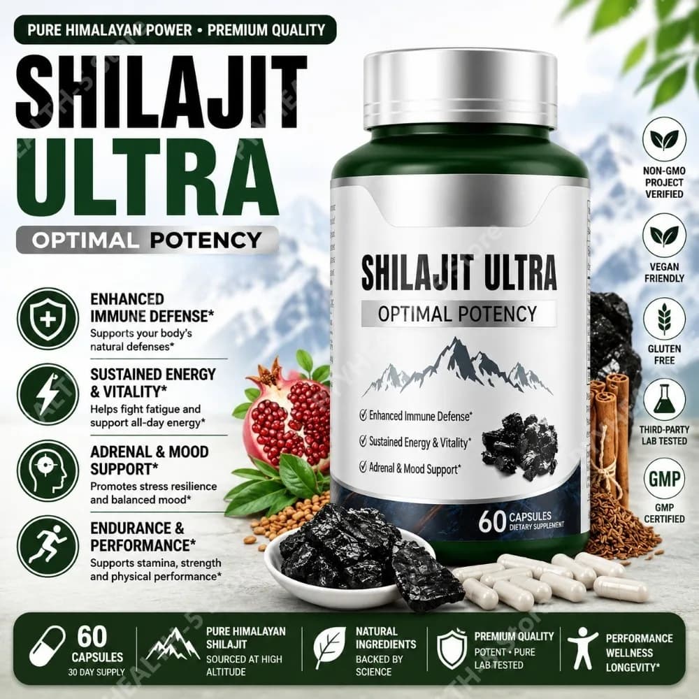 Integratore Erboristico Shilajit 60 Capsule con L-Arginina Melograno Cannella Cumino Antiossidante Supporto Quotidiano per il Benessere