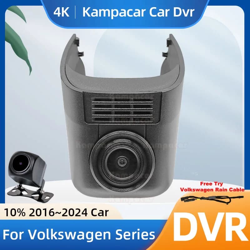 Kampacar VW25-4K 2160P Wifi DashCam Camera Video Recorder For Volkswagen 60mm VW Tiguan 2 Golf Polo Atlas 2016-2024 10% Car Dvr