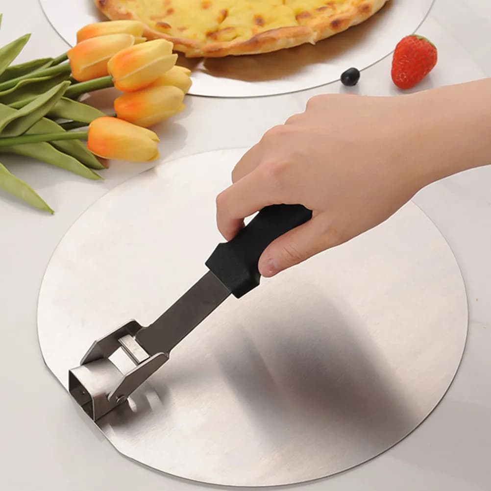 Set di 1 Paletta Pieghevole per Pizza in Acciaio Inossidabile con Rotella Tagliapizza in Metallo per Grandi Biscotti