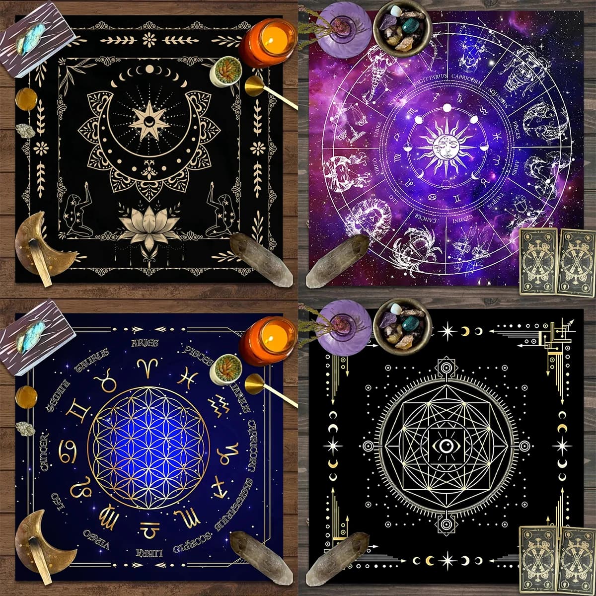 Tovaglia per Carte dei Tarocchi, Decorazione per Giochi di Carte, Tovaglia per Altare, Decorazione Cielo Stellato Talob