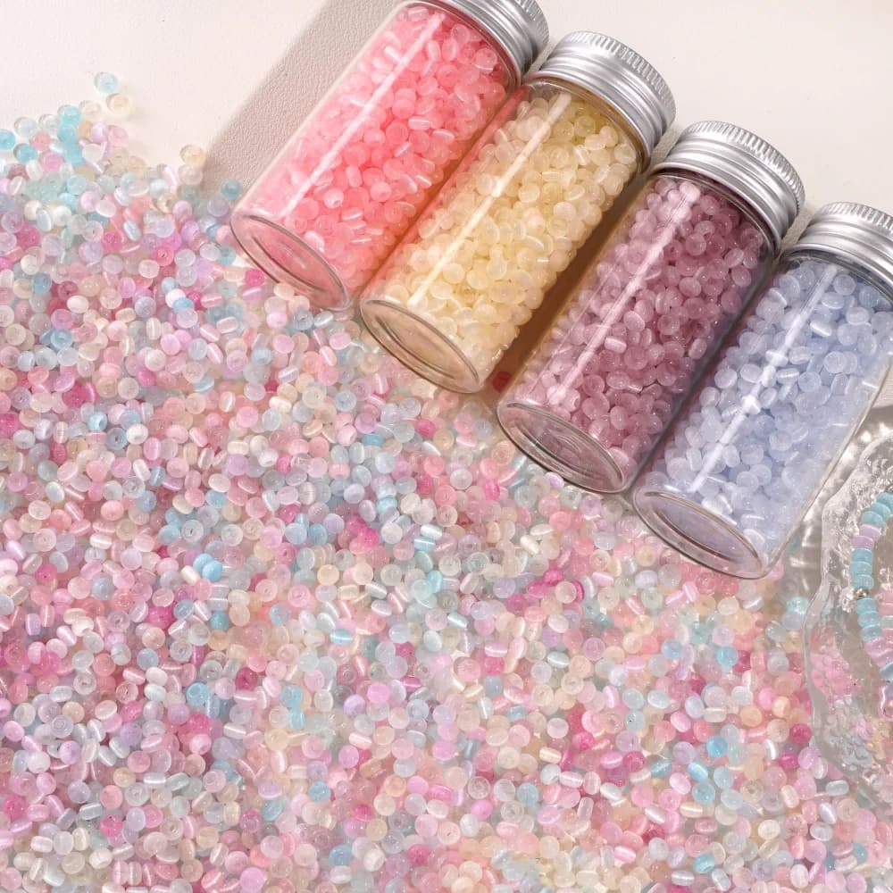 90/180 Pezzi Perline di Vetro Colorate Premium a Occhio di Gatto, Perline Distanziatrici Sciolte per Creazione Fai-da-te di Gioielli, Bracciali, Collane e Orecchini