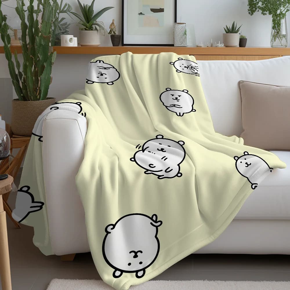 Bear Art J-Joke Bear Cartoon Blanket Warm Soft Suitable For Bedroom Sofa Bed Living Room Office Travel Camping Gifts