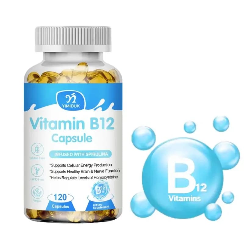 Vitamin B12 capsules support energy metabolism Umore Nervous system and heart support Daily nutritional supplement B12