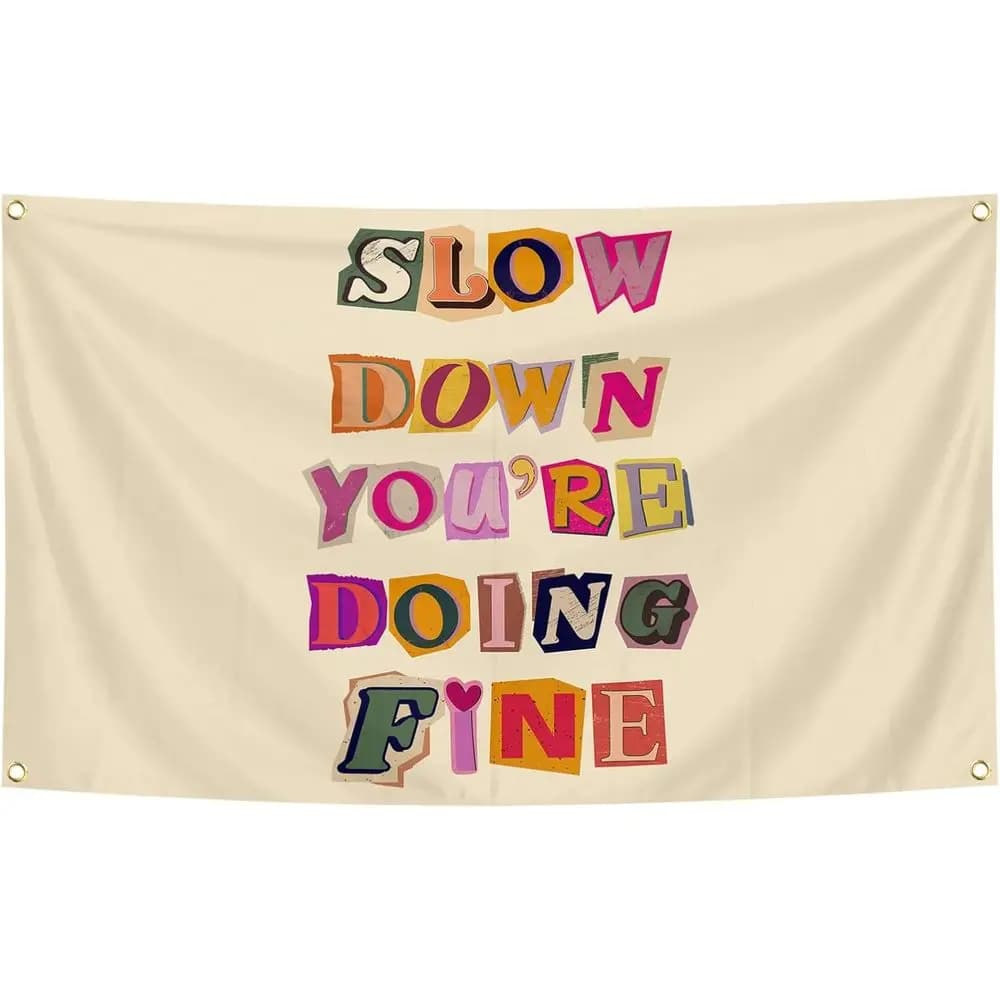 Inspirational 3x5 Yellow Wall Tapestry - Uplifting Quotes Decor for Rooms