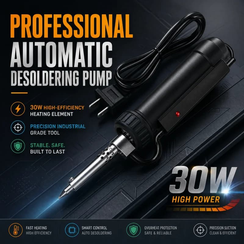 Solder Sucker 30W Portable Welding Machine Electric Heating Deswelder Pump Iron Gun Welding Electronic Repair Tools with Nozzle
