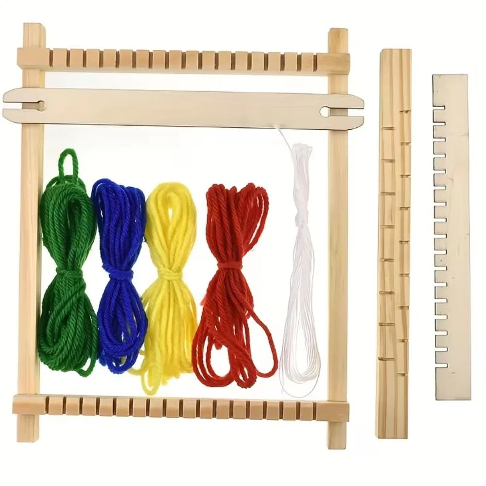 Durable Wooden Wooden Weaving Loom Mini Lightweight Hand-Knitting Machine Detachable Yarn Knitting Tools Educational Use