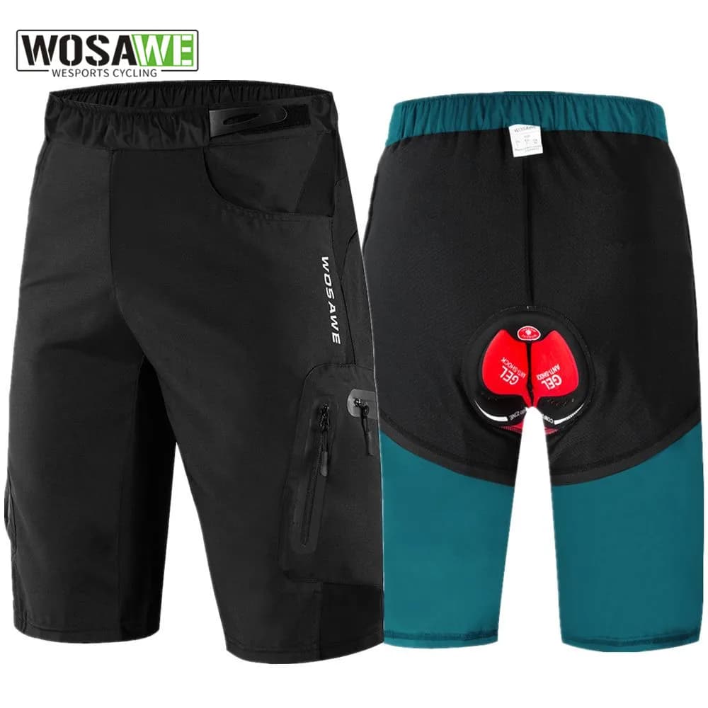 WOSAWE cycling shorts for men summer sports outdoors breathable descent clothing MTB Bike Racing Bicycle padded pants in GEL