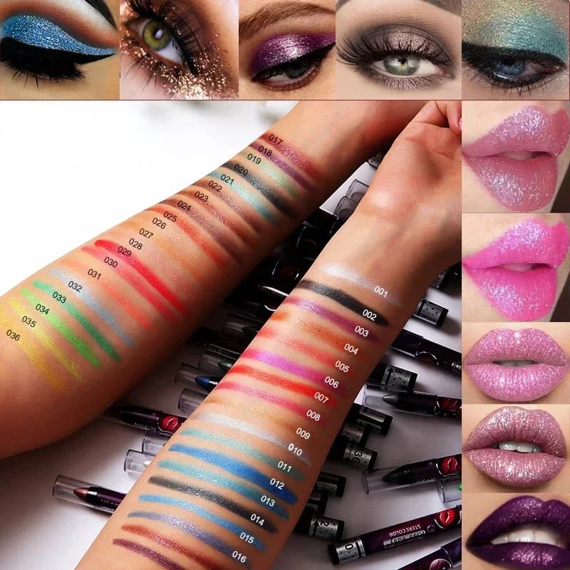36 colori matita per ombretti a lunga durata pigmento impermeabile blu marrone nero penna per Eyeliner donna colore moda trucco occhi cosmetico