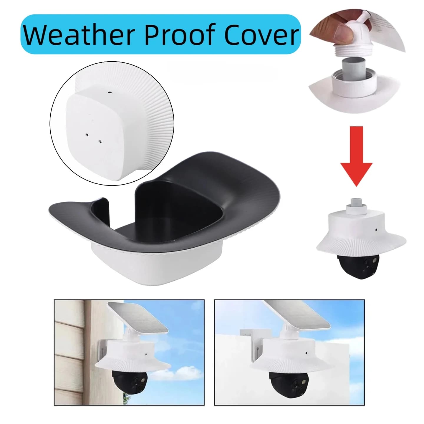 ABS Weatherproof Cover For Eufy S340 Protection Against Rain Sun White 18*14*6cm Security Camera Protective Cover