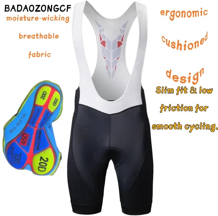 Men Cycling Bib Shorts MTB Bicycle Clothing Man Bike Braces Tights Outfit Gel Pad Lycra Clothes