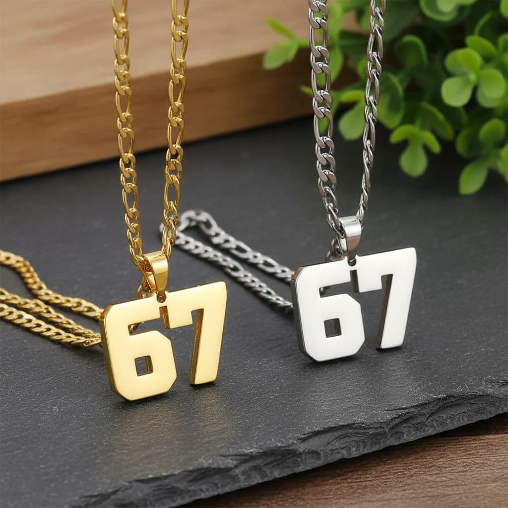 67 Necklace Six Seven Meme Pendant Novelty Number Jewelry Gift for Women Men Jewelry Sportsmanship Gift Letter Pendant Necklaces