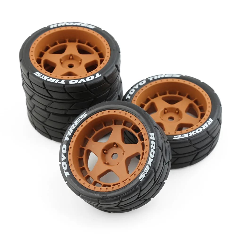 Pneumatici per auto da rally RC 1/10 e ruote in plastica rigida, pneumatici in gomma esagonali da 12 mm per auto da corsa su strada in scala 1:10 Tamiya XV01 XV02