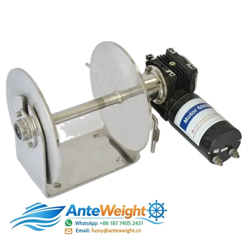 Electric Anchor Windlass for Boat Drum Anchor Winch Weight 25kg Motor 1000W Max. Load 350kg Gypsy Size 6-8mm
