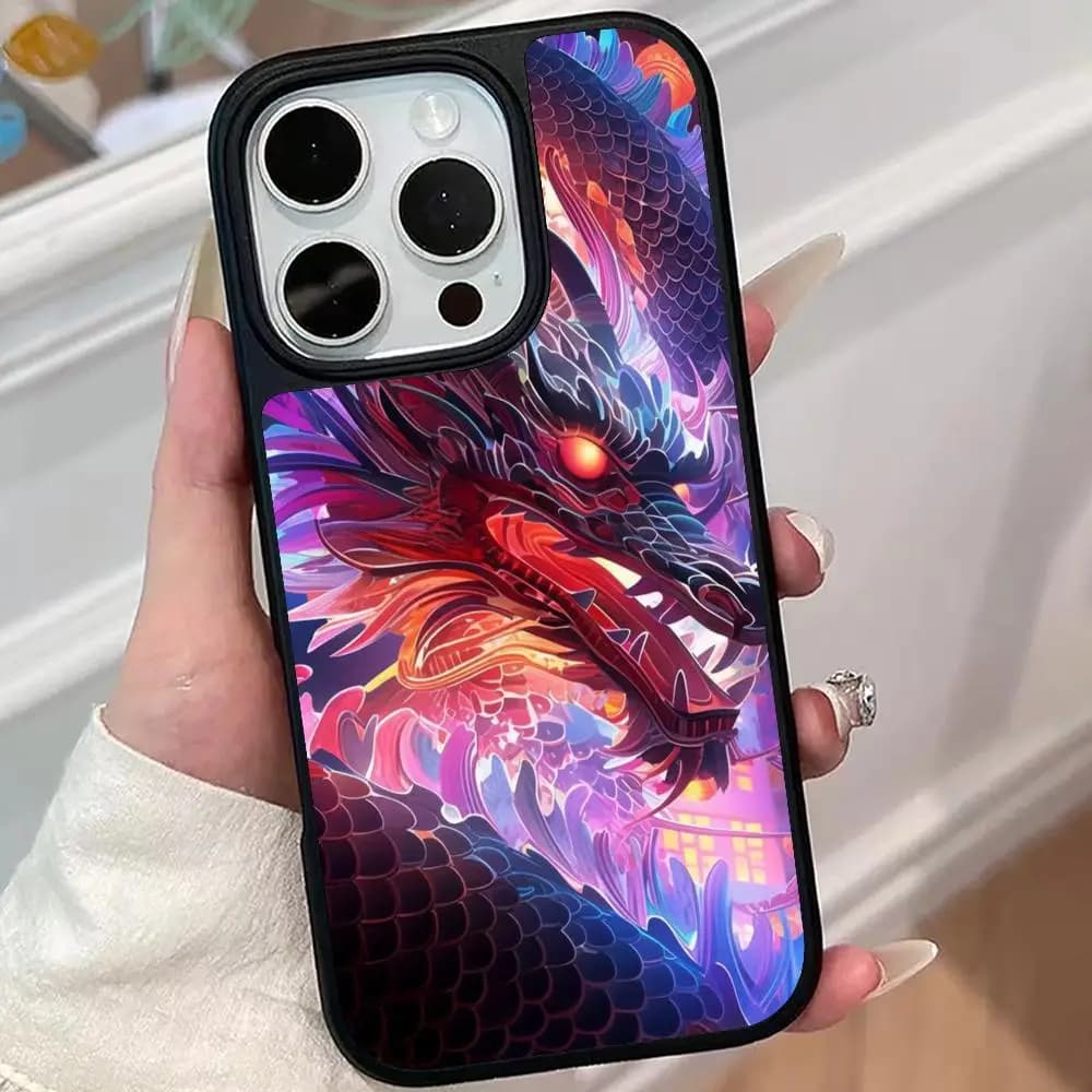 Chinese Dragons Phone Case for iPhone 17 16 15 14 13 12 11 Air Pro Max Plus Matte Surface Cover