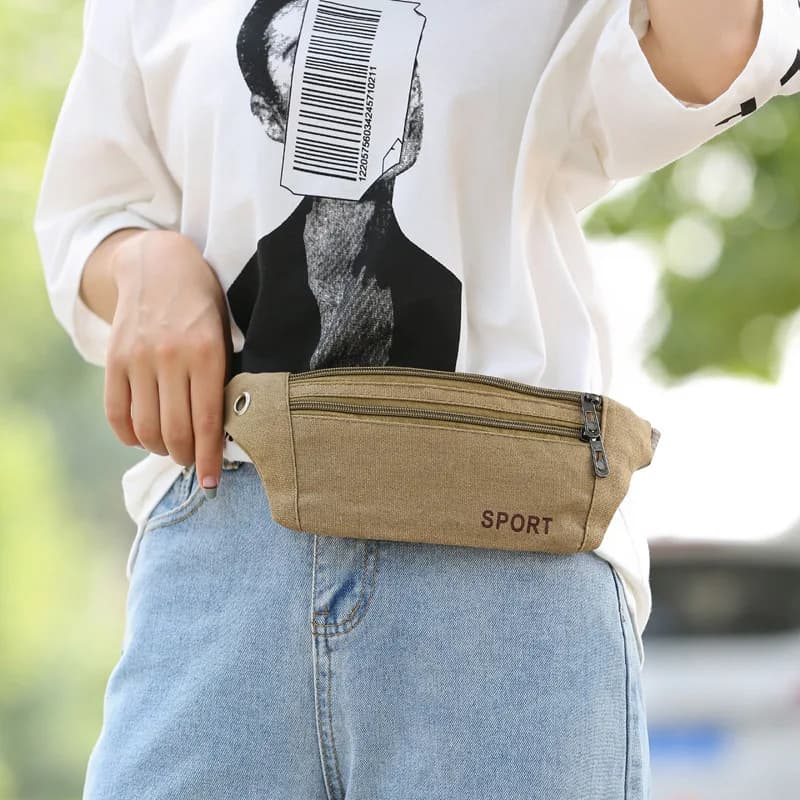 Marsupio multitasche Borsa per sport all'aria aperta Marsupi per donna/uomo Borsa per fianchi Cartella Borse da cintura in tela Portafoglio casual