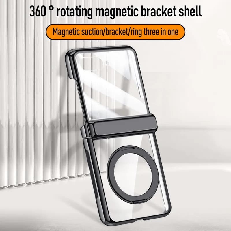 360 ° Custodia Rotante per Motorola Razr 70 Ultra Moto Razr 60 Ultra 50, Cover Protettiva Trasparente Elettroplaccata con Cerniera Magnetica