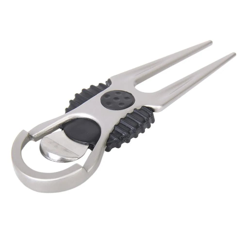 Silver Golfer Divot Tool Non Slip Design Length 9.4cm Ball Marker Diameter 2.3cm Golf Repair Tool Set Ball Marker