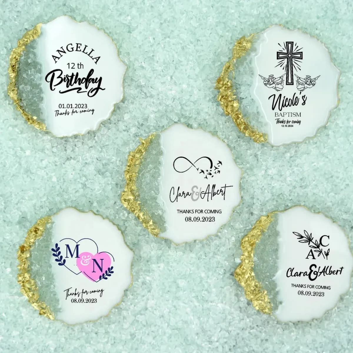 Magnete epossidico per frigorifero in resina per baby shower personalizzato, regali per gli ospiti di ringraziamento per la doccia del neonato, bambino di benvenuto, piedini per bambini, colorfu