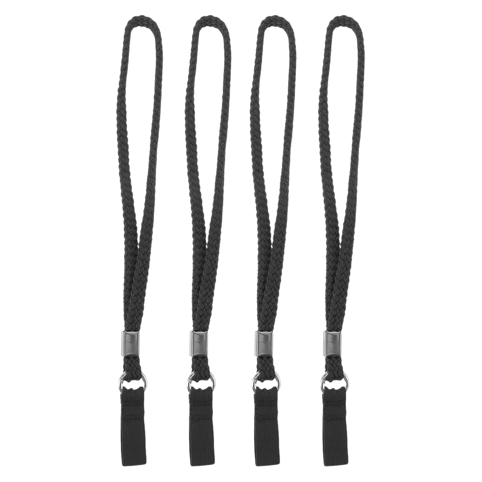 Set of 4 Waist Straps for Stroller Stick, Nylon Safety Chain for Trekking Sticks, Foreign Use for Seniors, Black
