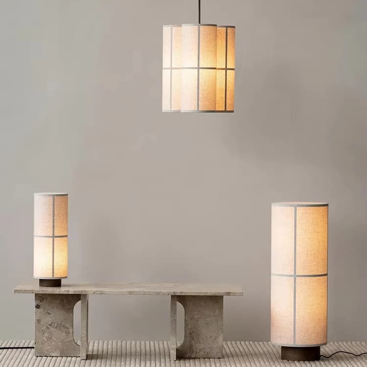 Lampada da Terra Semplice in Lino, Stile Giapponese e Scandinavo, per Soggiorno, Camera da Letto, Angolo Divano, Lampada Decorativa da Terra, Lampada da Scrivania per Studio