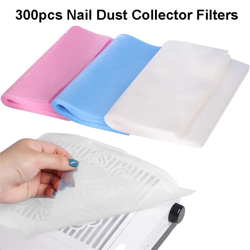 300 pezzi filtro per collettore di polveri per nail art filtro per collettore di polveri per unghie in carta filtri per polvere usa e getta per la maggior parte delle macchine per aspirapolvere per polvere per unghie