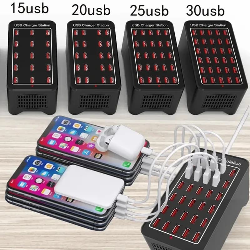 Caricatore USB da 150 W 20 25 30 porte HUB Multi porta Stazione di ricarica rapida da tavolo universale da parete Dock per adattatore di alimentazione per telefono cellulare