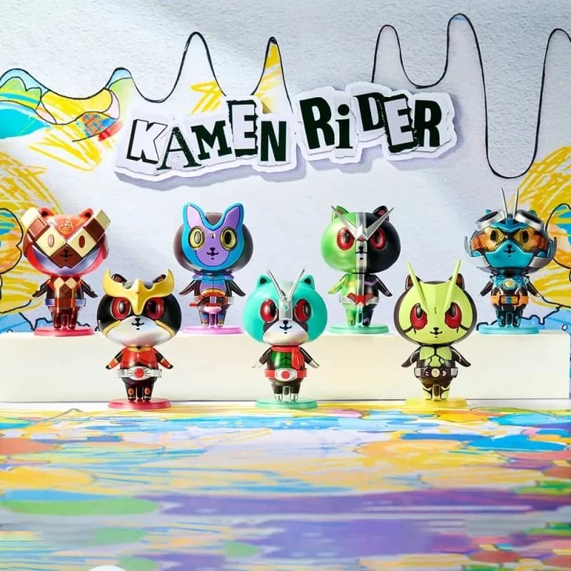 Ldcx Kamen Rider Artverse Baketan Vinyl Cat Kuuga Figure Blind Box Decorazione da Scrivania da Collezione per Collezionisti di Anime