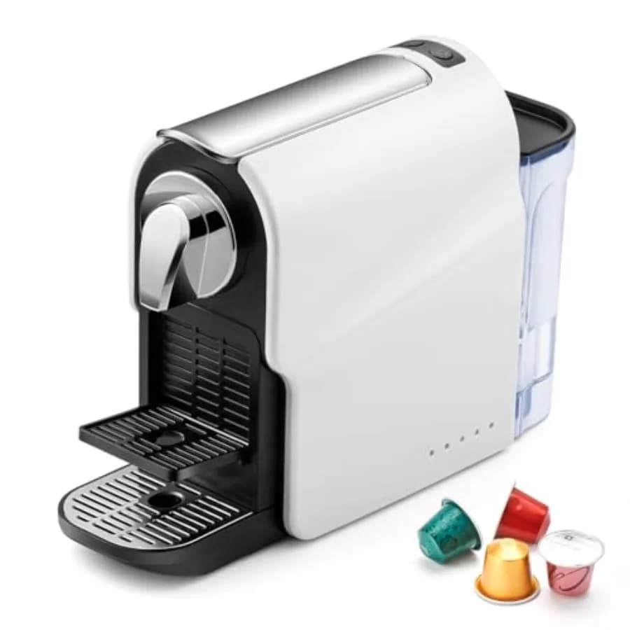 Home espresso pod machine for NS Original capsules, stainless steel black, 20 bar pressure, 22oz tank, adjustable tray, 1350W